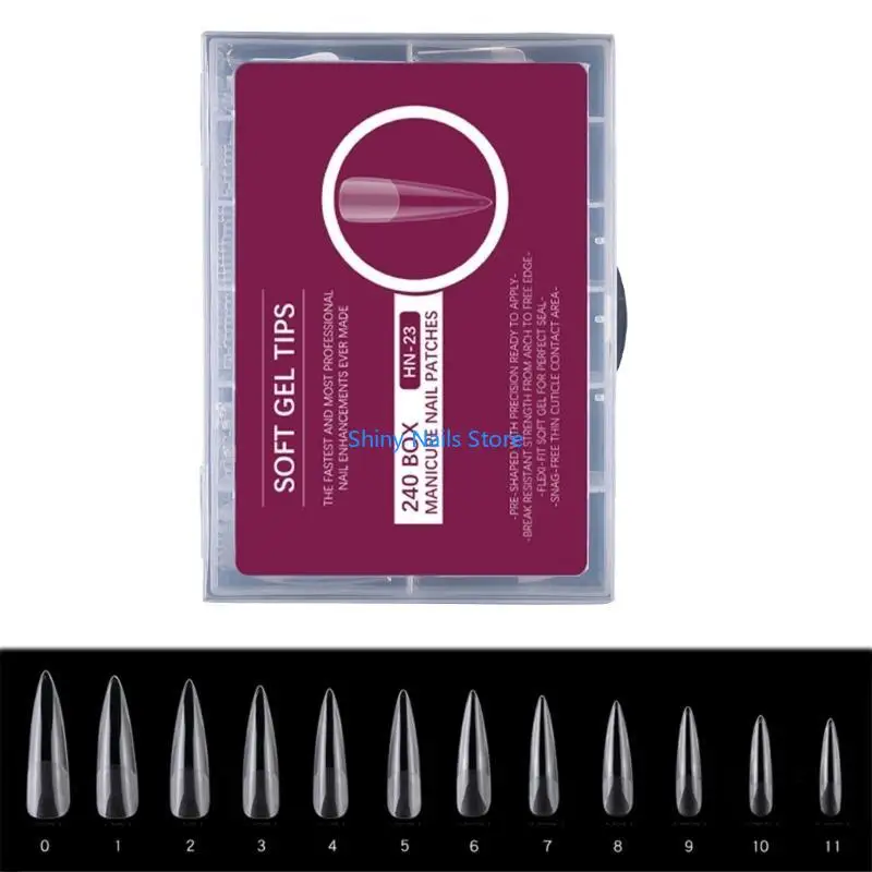 

240Pcs Press on Nails Coffin Tips Frosted Full Cover Fake Artificial