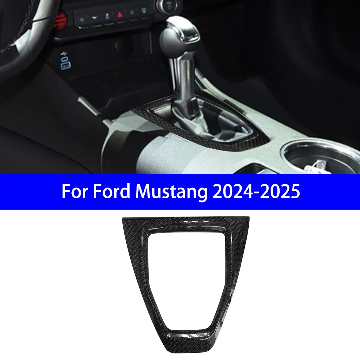 

Suitable for 2024-2025 Ford Mustang Dry Carbon Fiber Central Control Gear Shift Lever Frame