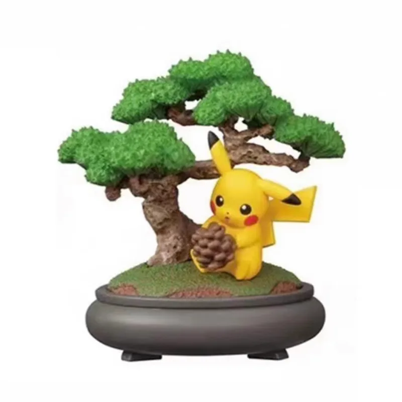 Genuíno re-ment pokemon bonsai coleção 2 pequenas quatro estações história vinil rosto caixa cega brinquedo squirtle ornamentos brinquedo presente