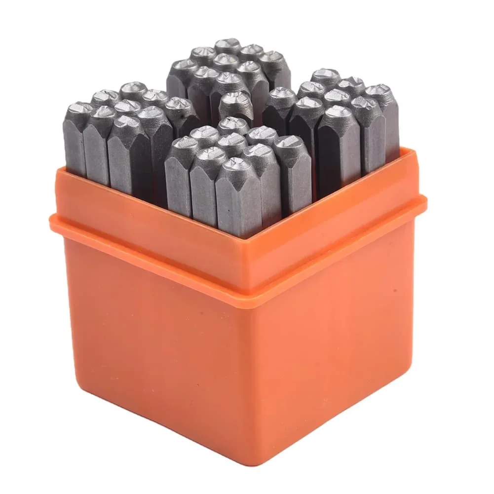 37 Piece Heart Stamping Set Carbon Steel 3mm Metal Punch Stamps for Personalizing Jewelry Leather Wood Plastic and Marking Tools