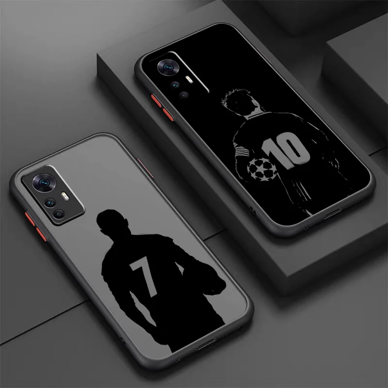 Football Stars No.10 7 Art Frosted Translucent For Xiaomi Mi 13 12 12T 11T 11 11i 10T 10 9T Pro Lite Ultra 5G Back Phone Case