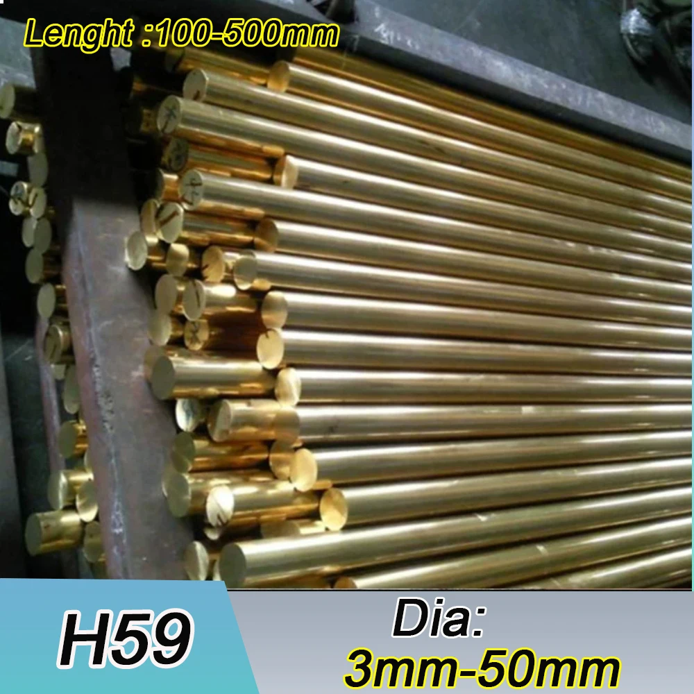 1pcs Length 100/150/200/250/300/400/500mm Solid Brass Rod Dia 3mm 5mm 6mm to 50mm H59 Brass Round Bars