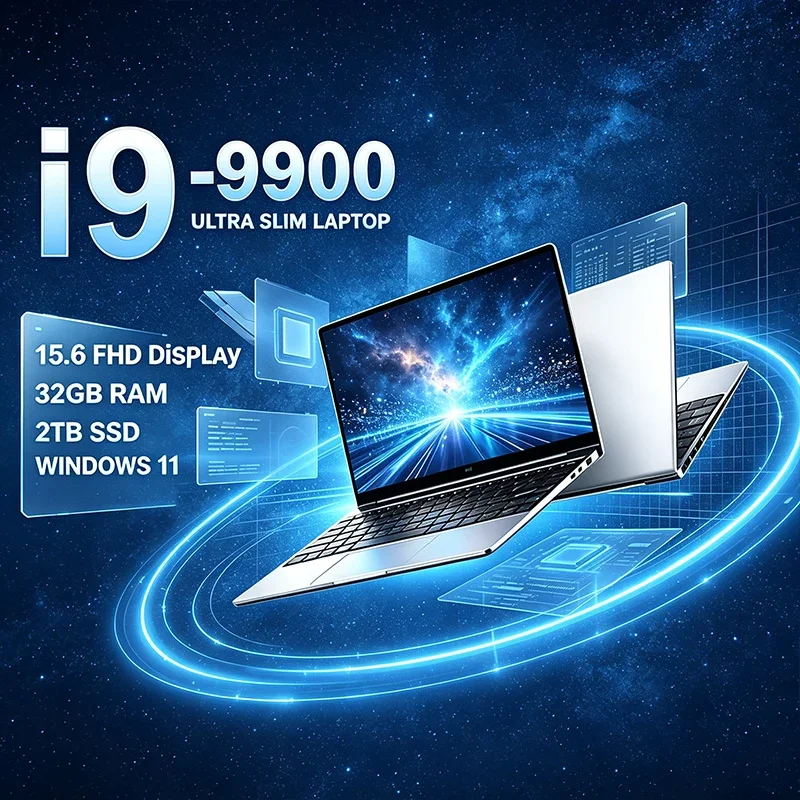 15.6 Inch 120Hz FHD IPS Laptop Intel I9-9900 Processor 32GB Large RAM 2TB High Speed SSD Backlit Long Lasting Battery Notebook