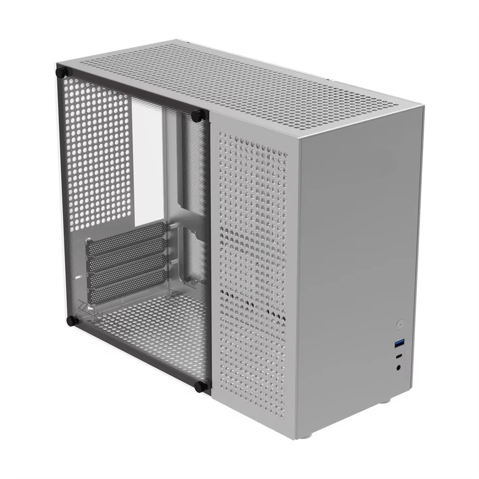 Micro ATX Aluminum Computer Case Model C4, Gaming Chassis, Support Multiple Power Supply & 360mm Water Cooler for DIY Desktop PC
