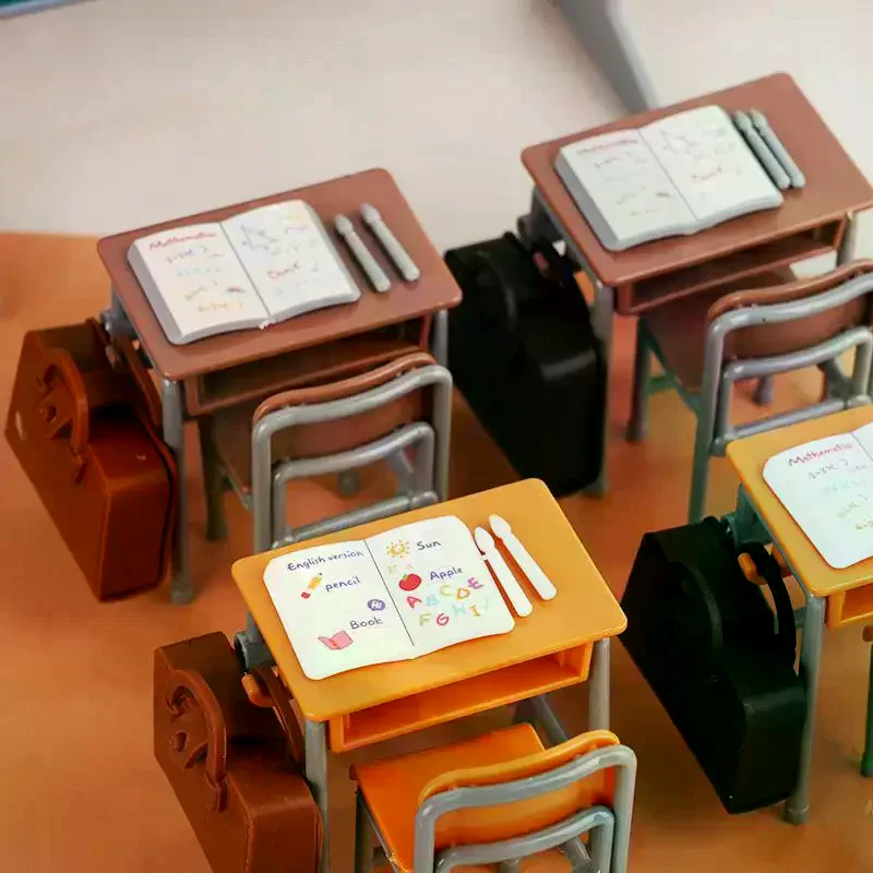 1 set mini scrivania scolastica lavagna sedia zaini modello per casa delle bambole mobili scolastici arredamento casa delle bambole accessori per l'aula