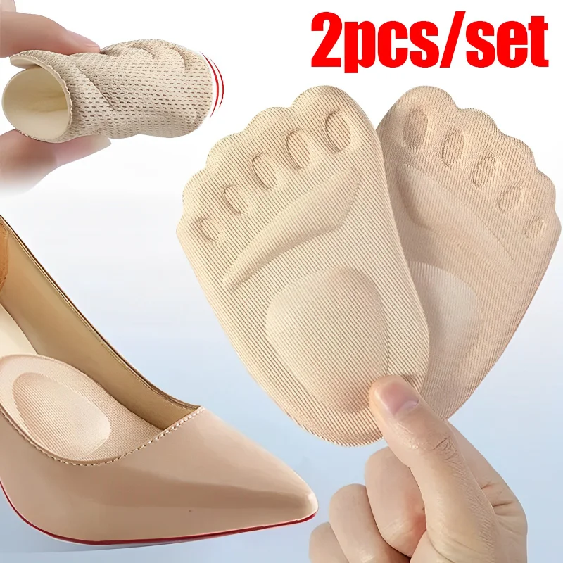 2pcs Women Half Insoles High Heels Pads Back Sticker Memory Foam Pain Relief Insoles Anti-slip Shoe Inserts Pad Heel Protector