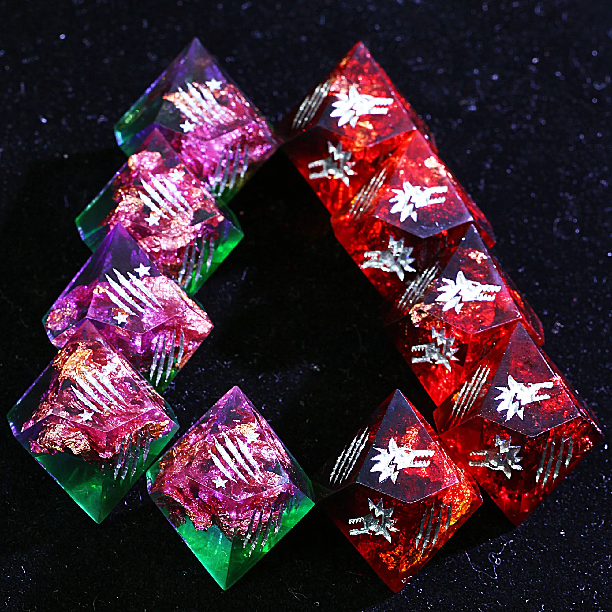 

15 Polyhedral Resin WoD WtA Dice Set Malfean Splendor