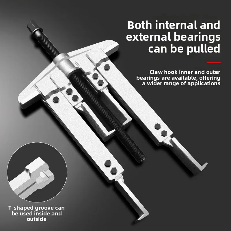 Two Jaw Cross Beam Bearing Puller, Mechanical Extractor Remover Tool, Multiple Sizes for Automotive & Machinery Maintenance