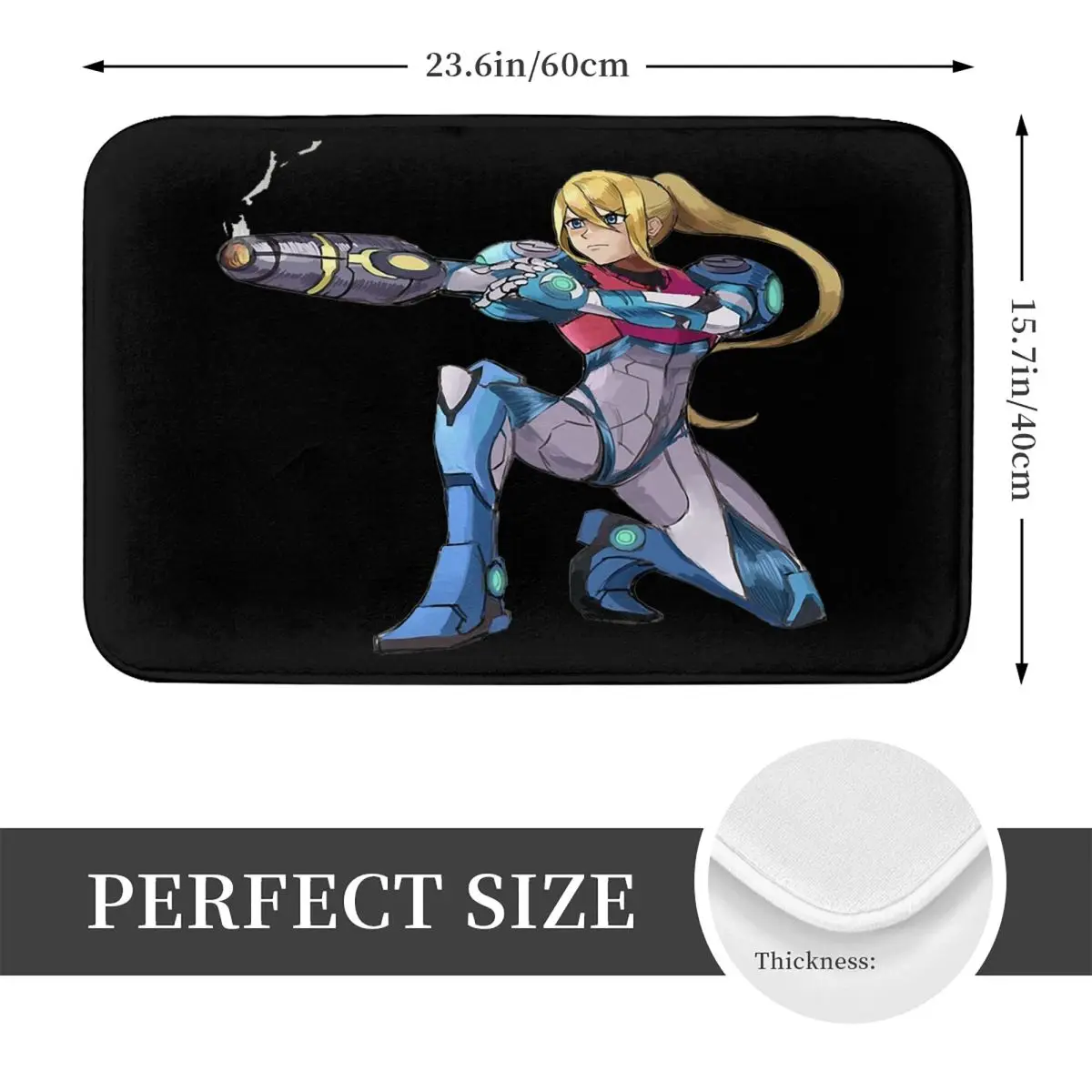 More Then Awesome Metroid Dread Samus Aran Metroid Dread Anti-slip Doormat Floor Mat Absorbent Mat Carpet Rug For Kitchen Room