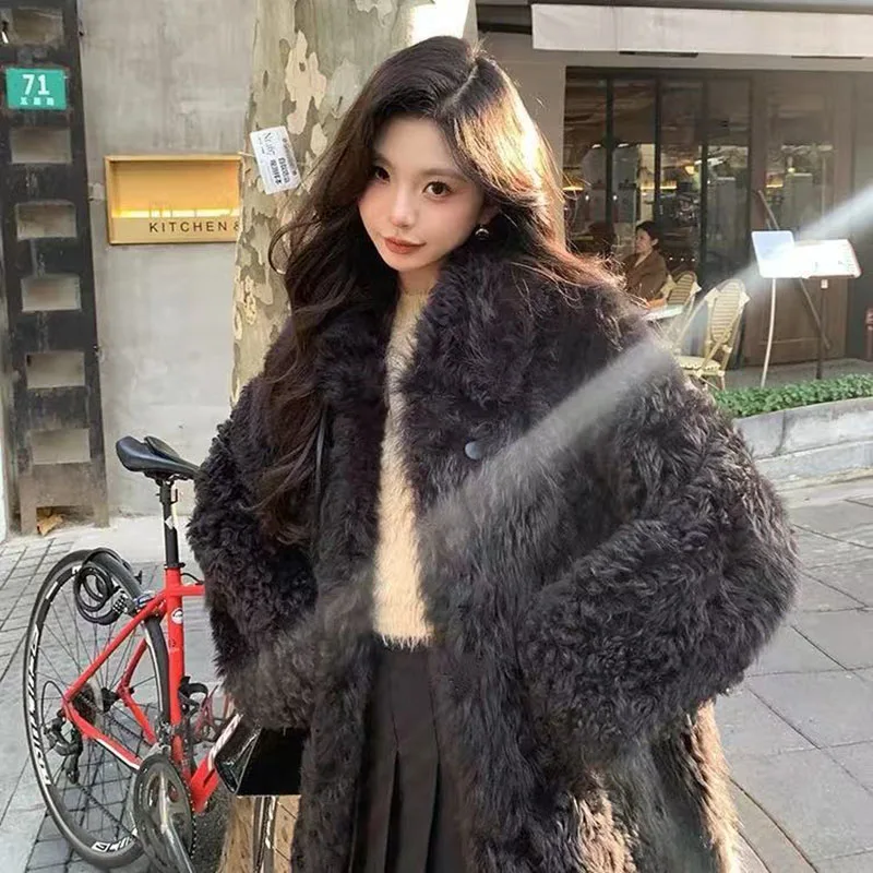 2025 autumn and winter new environmentally friendly fur medium long thick warm fashion small fragrant plush coat