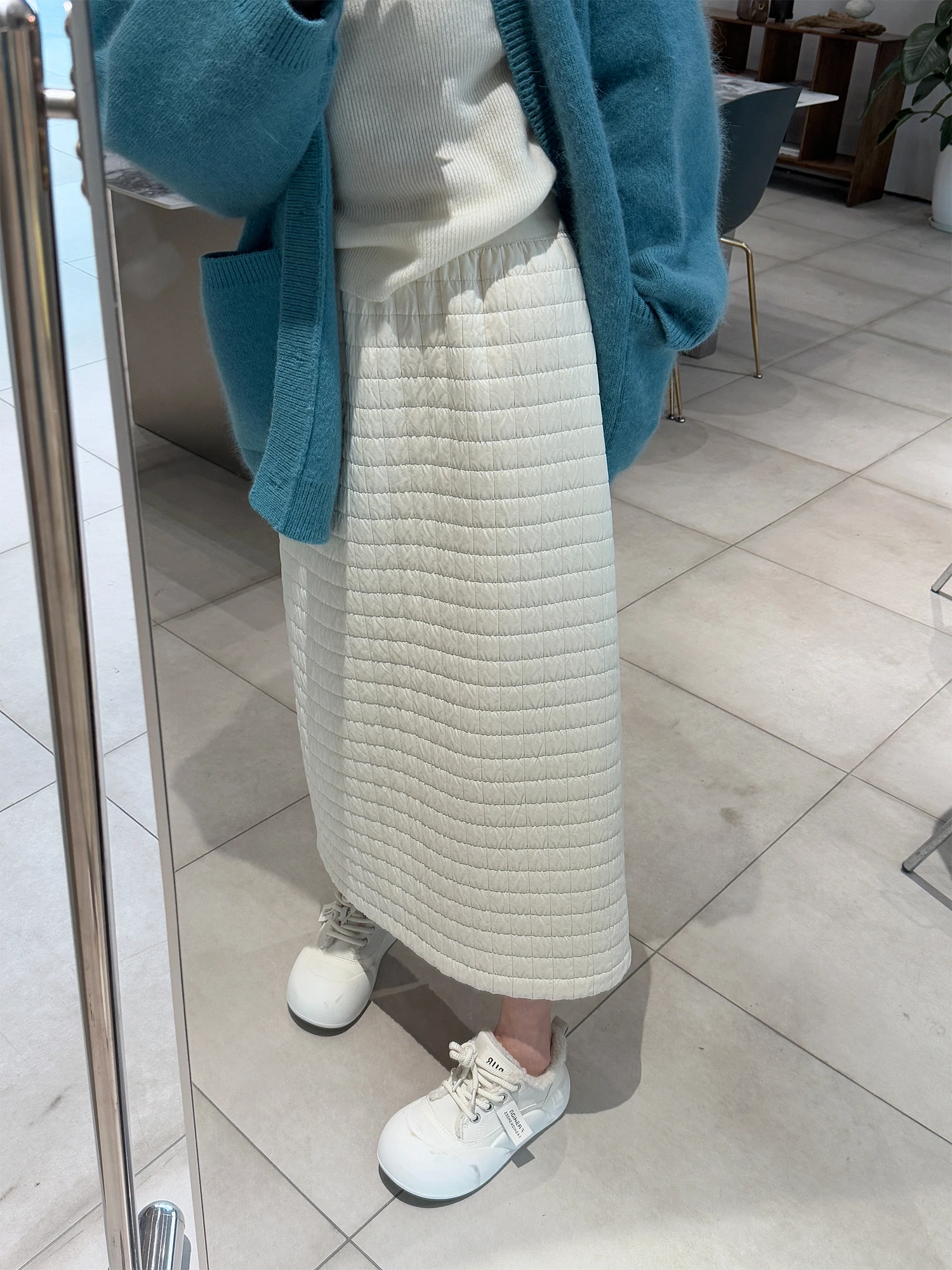 

M Big Sister Thi Cotton Skirt A-Line Skirt Women's Small Size Early Spring New Design White Skirt Commute Simple Hi...