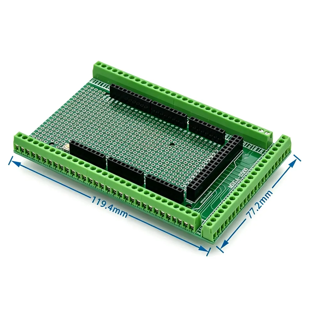 Compatible With MEGA2560 Double-side PCB Prototype Screw Terminal Block Shield Board Kit For Arduino Mega 2560 / Mega2560 R3