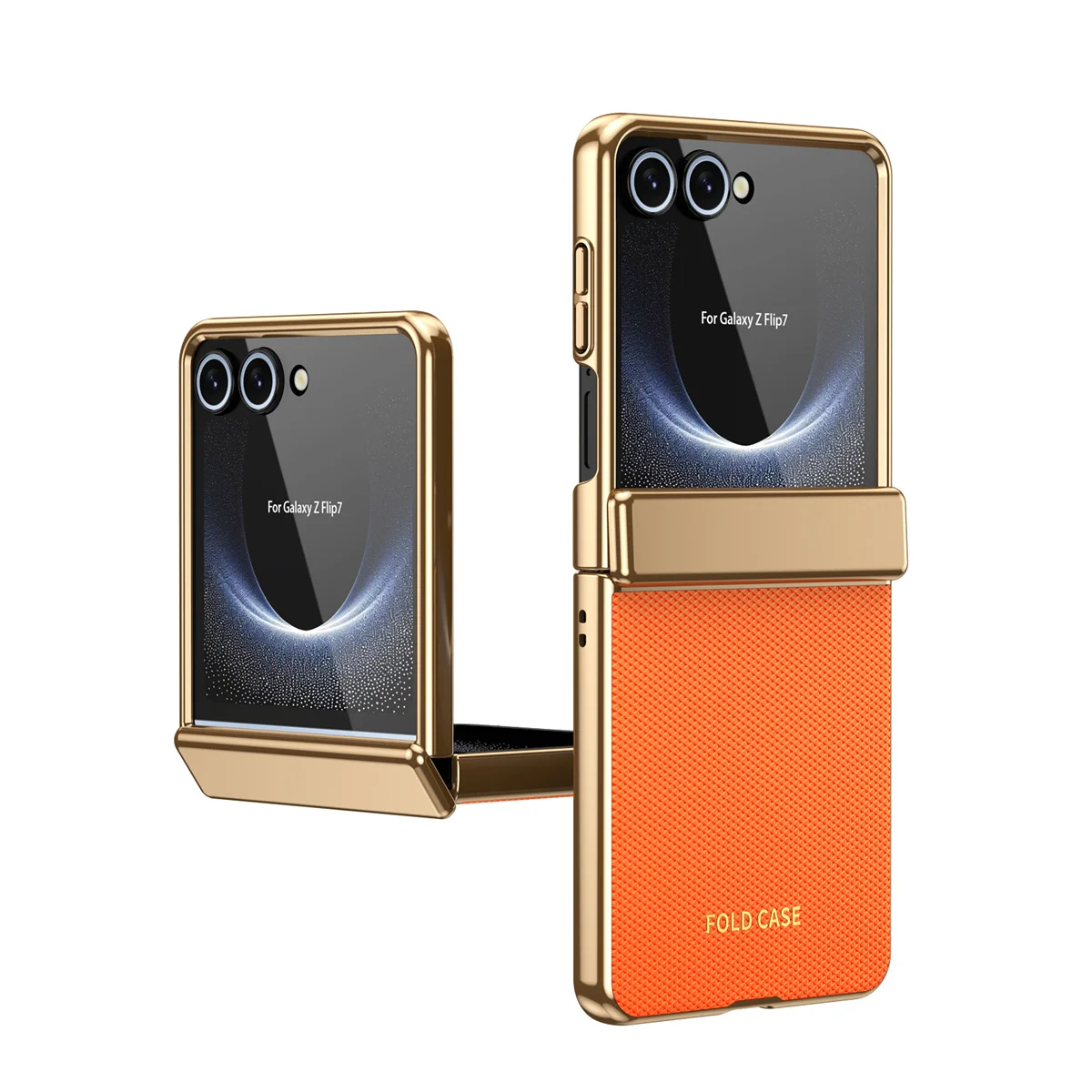 Für Samsung Galaxy Z Flip 8 7 6 5 4 3 Flip7 FE Lederbeschichtetes Scharnier Vollschutz-Glasfolie Sturzsichere Handyhülle