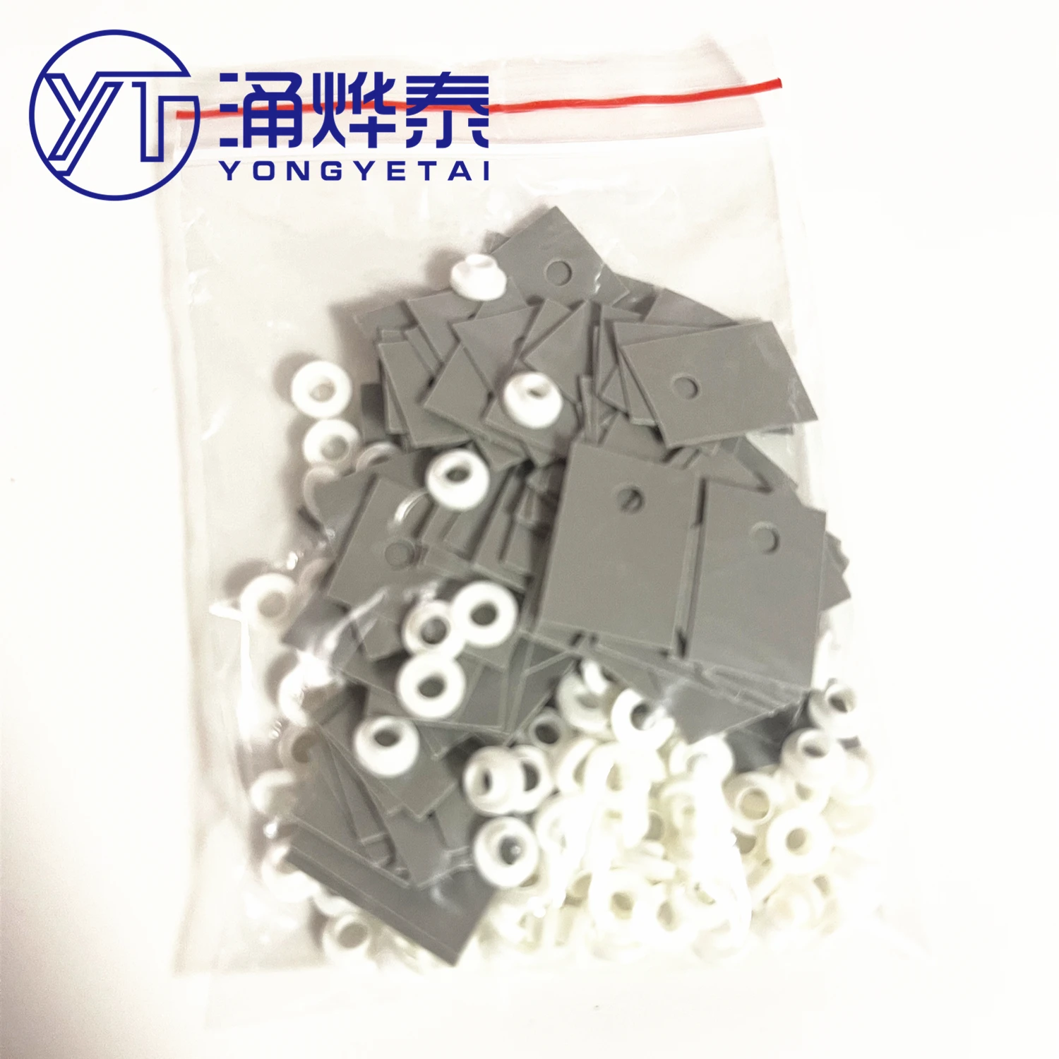 YYT 100Pcs TO-220 Transistor Plastic Insulation Washers +100Pcs Isolated Silicone Pad Sheet Strip for Electronic Components