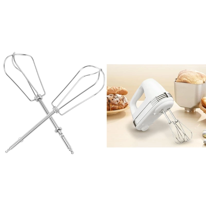 Set of 2 Electric Food Mixer Heads Handheld Eggs Beater Heads Stainless Steel Eggs Mixer Accessories Eggs Beater Part