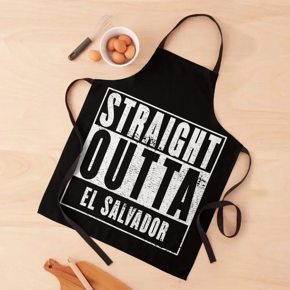 

Straight Outta El Salvador Apron kitchen gadgets Waterproof kitchen clothes christmas 2025 Apron