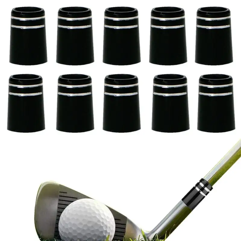 370 Collared Ferrules Golf Set Of 10 Re-shaft Golf Ferrule For Taper Tip Iron Wedge Shaft Golf Ferrule With Double Silver Ring