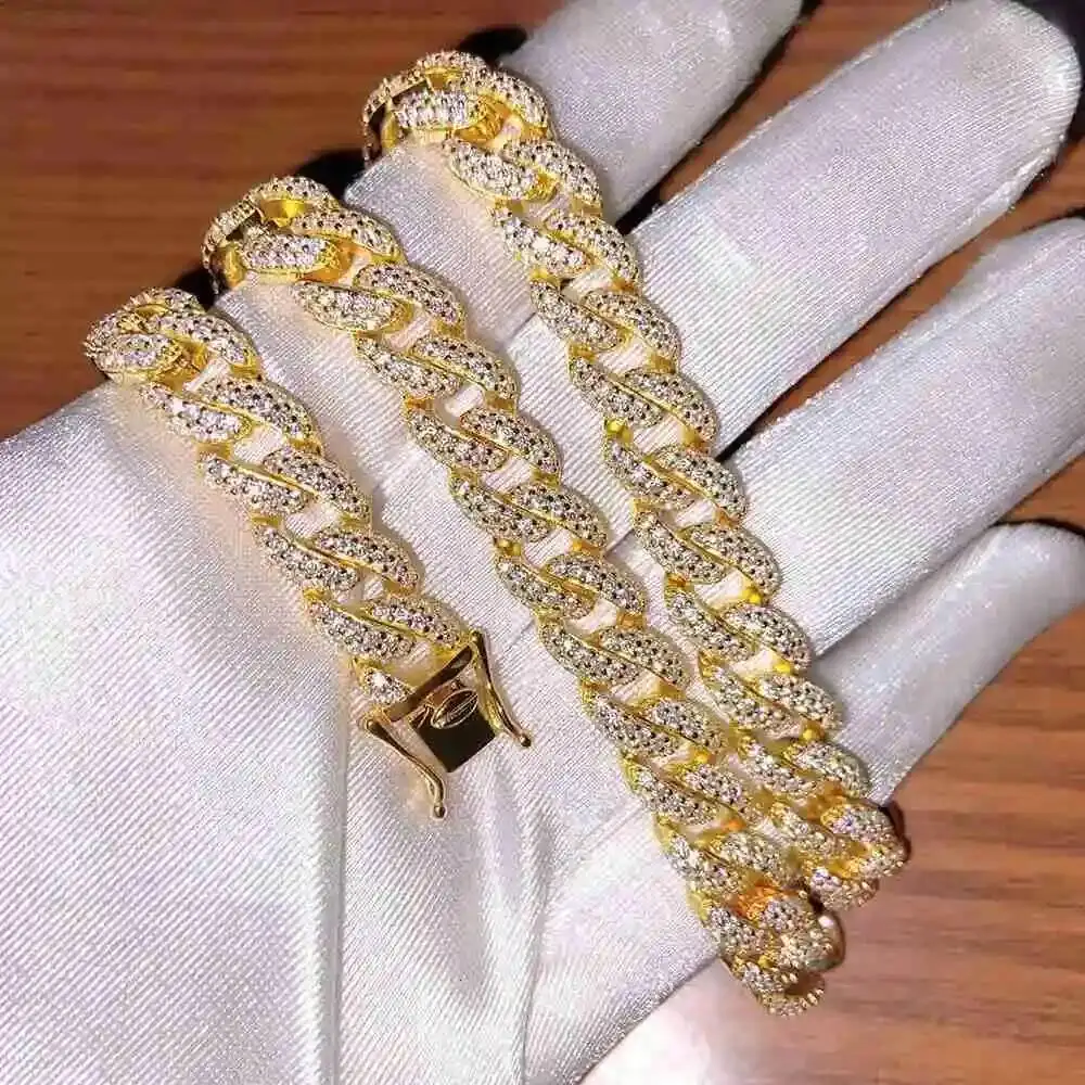 

2023 Selling Popular Male Jewelry 925 Silver 8mm Fine Moissanite Cuban Necklace