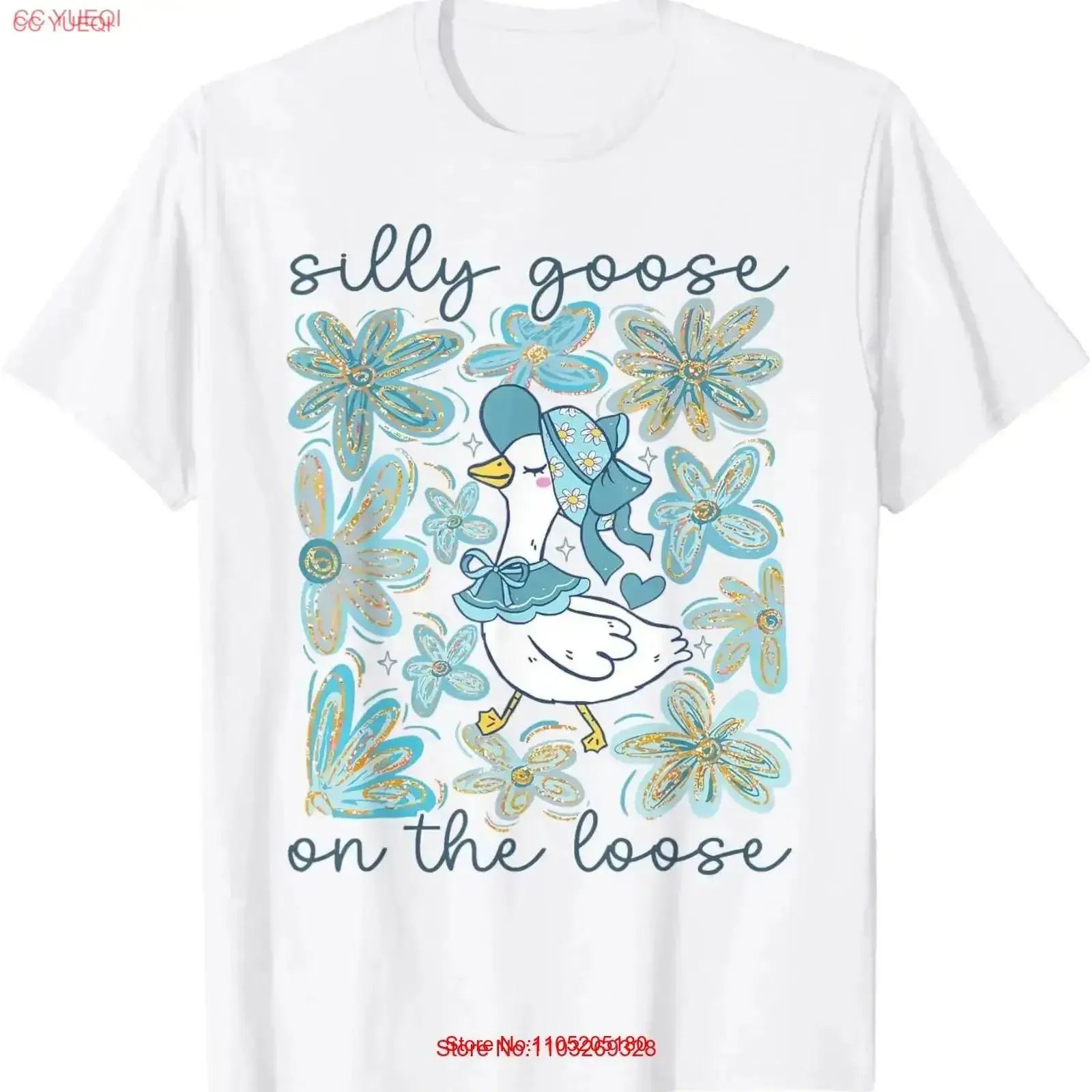 بوهو سخيفة أوزة على القوس كوكيت فضفاض ماما المرأة تي شيرت خمر غسلها مصمم الملابس عادية امتدت الرسم خمر