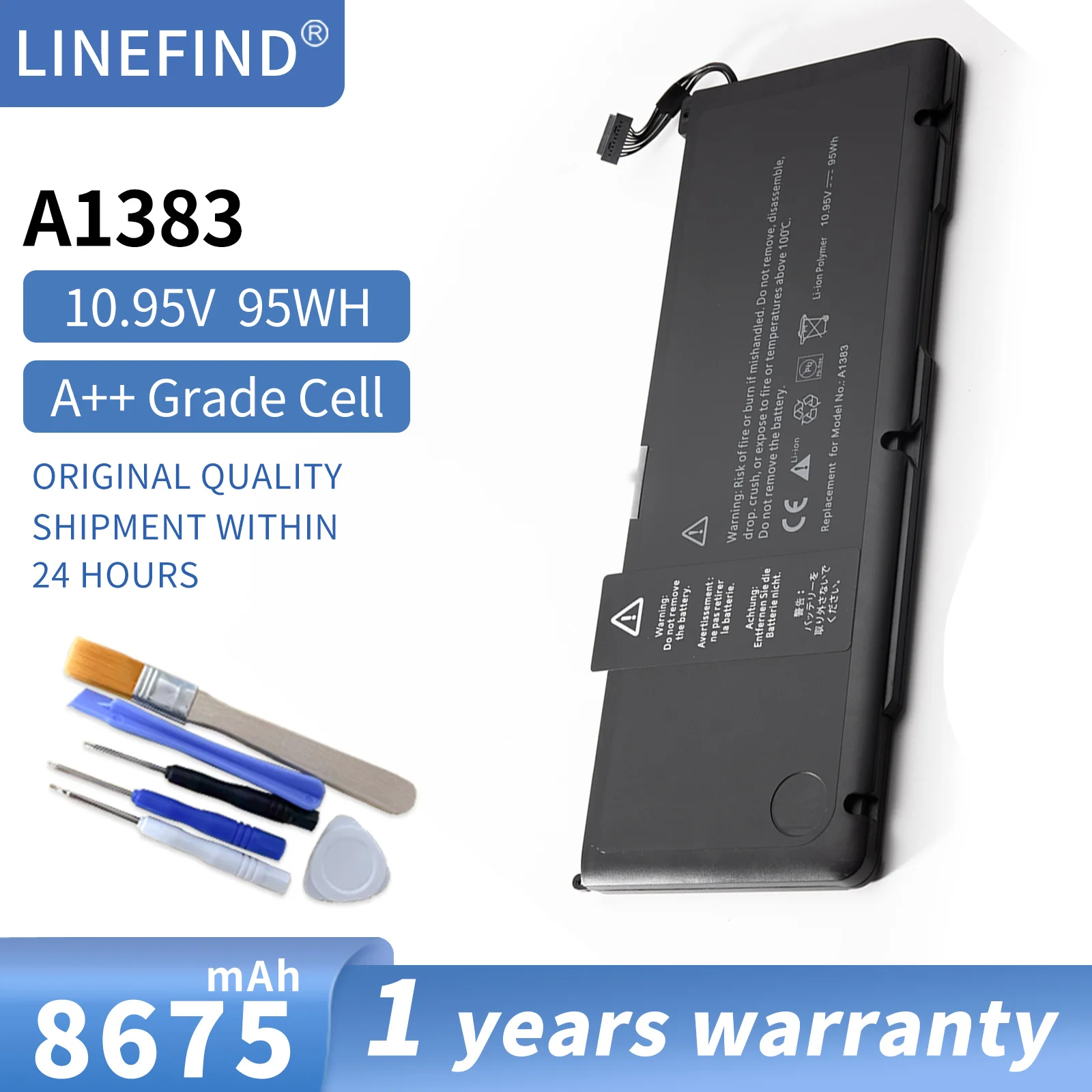 10.95V 95WH A1383 Laptop Battery For Apple MacBook Pro 17