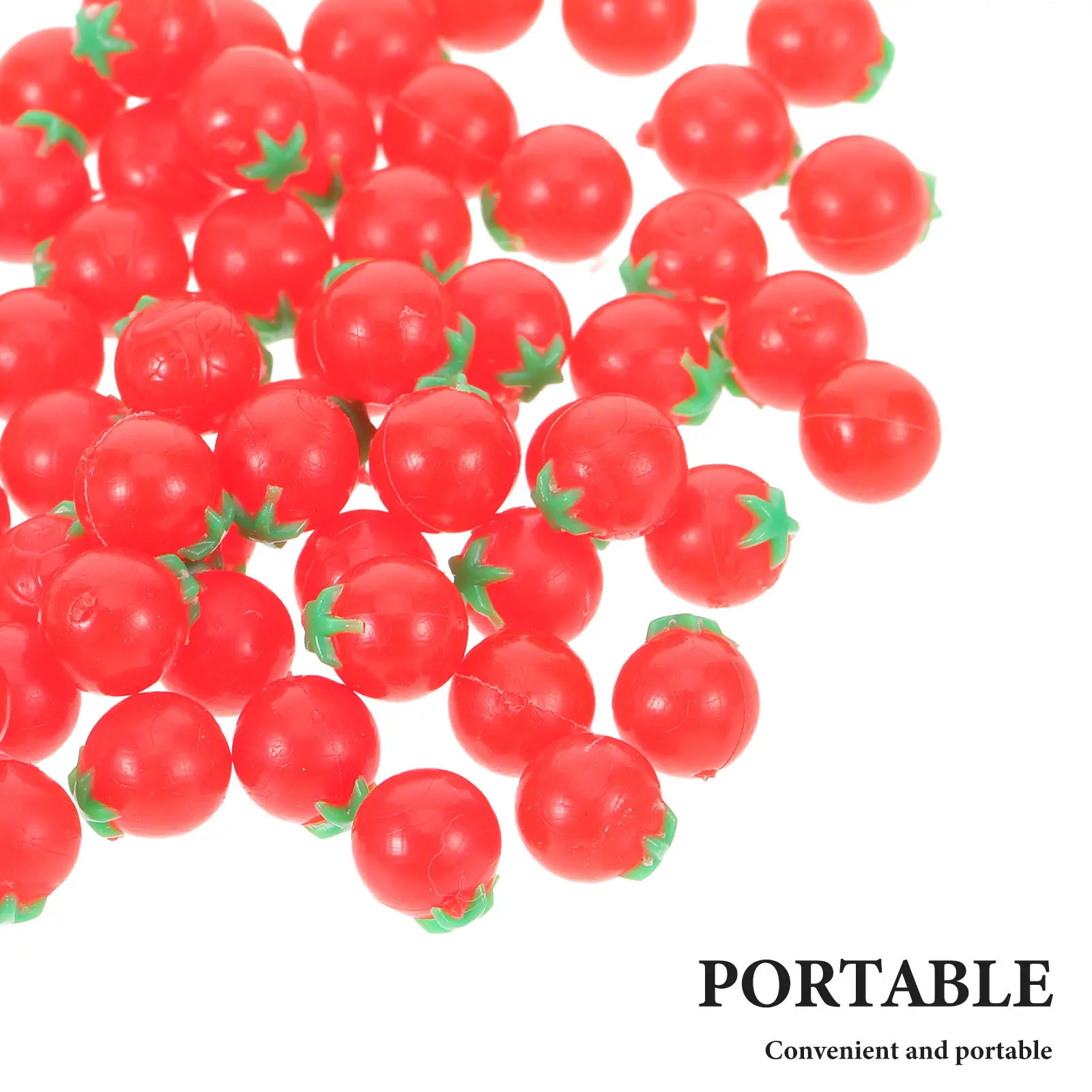100Pcs Mini Realistic Cherry Tomato Props Vibrant Detailed Plastic Simulation Food for Dollhouse Decoration Pretend Play