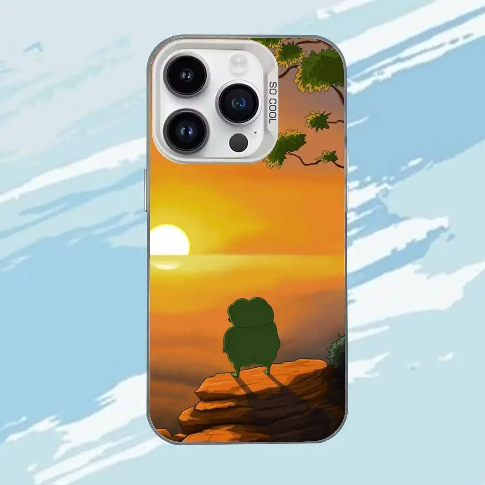 P-Pepe la coque de téléphone drôle grenouille pour iPhone 17,16,15,14,13,12,11,Mini,Pro,E,MAX blanc mat housse antichoc