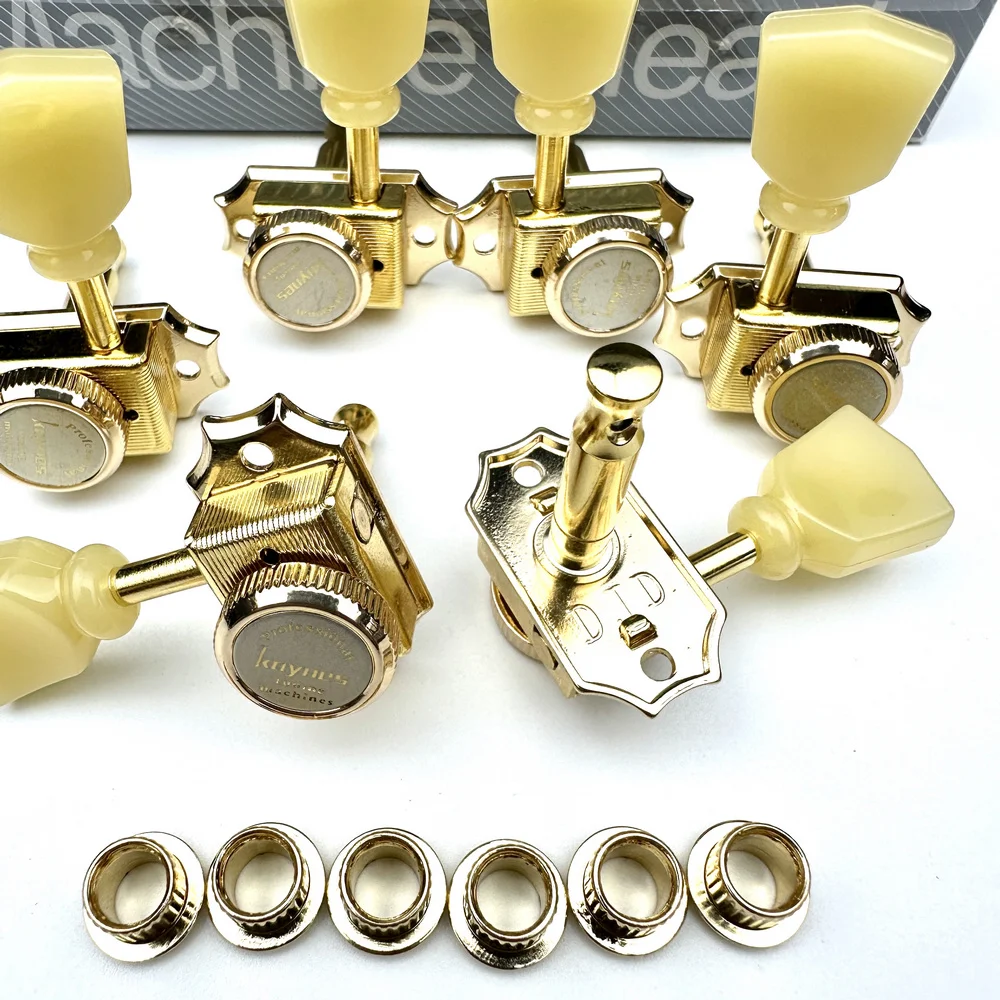 1 Set 3R3L Vintage Deluxe Locking Electric Guitar Machine Heads Tuners For LP SG Electric Guitar Gold Tuning Pegs