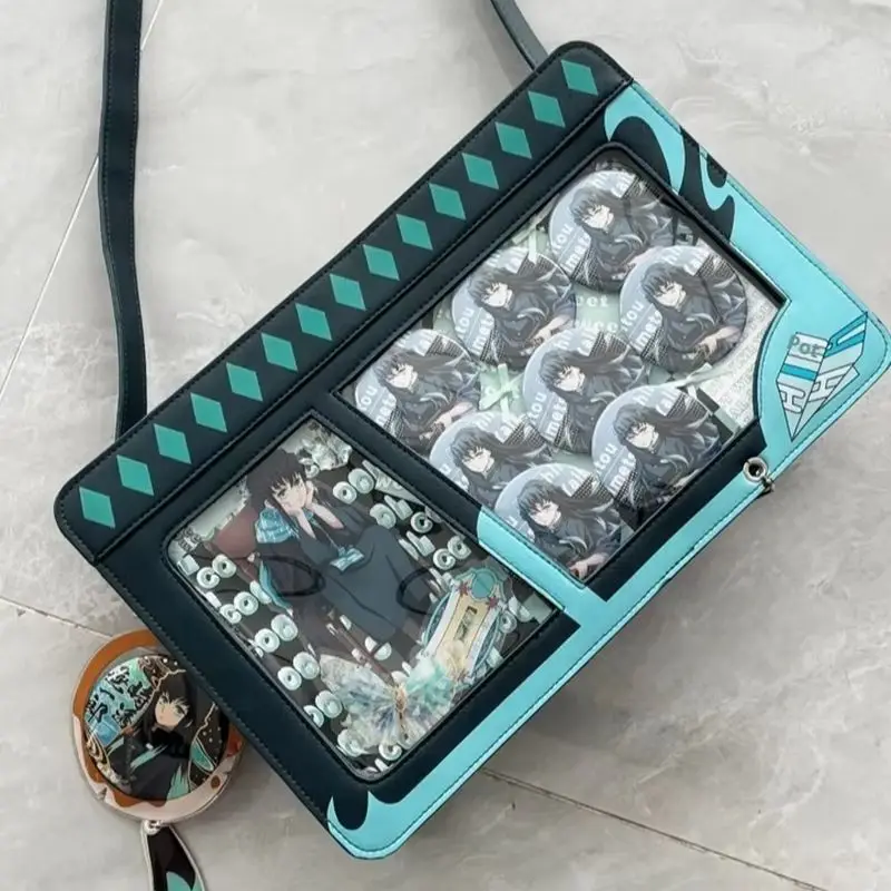 

Сумка Junco Demon Slayer Giyuu Tomioka Ita Bag, большая вместительная сумка через плечо, сумка-рюкзак Kawaii, подарок на день рождения