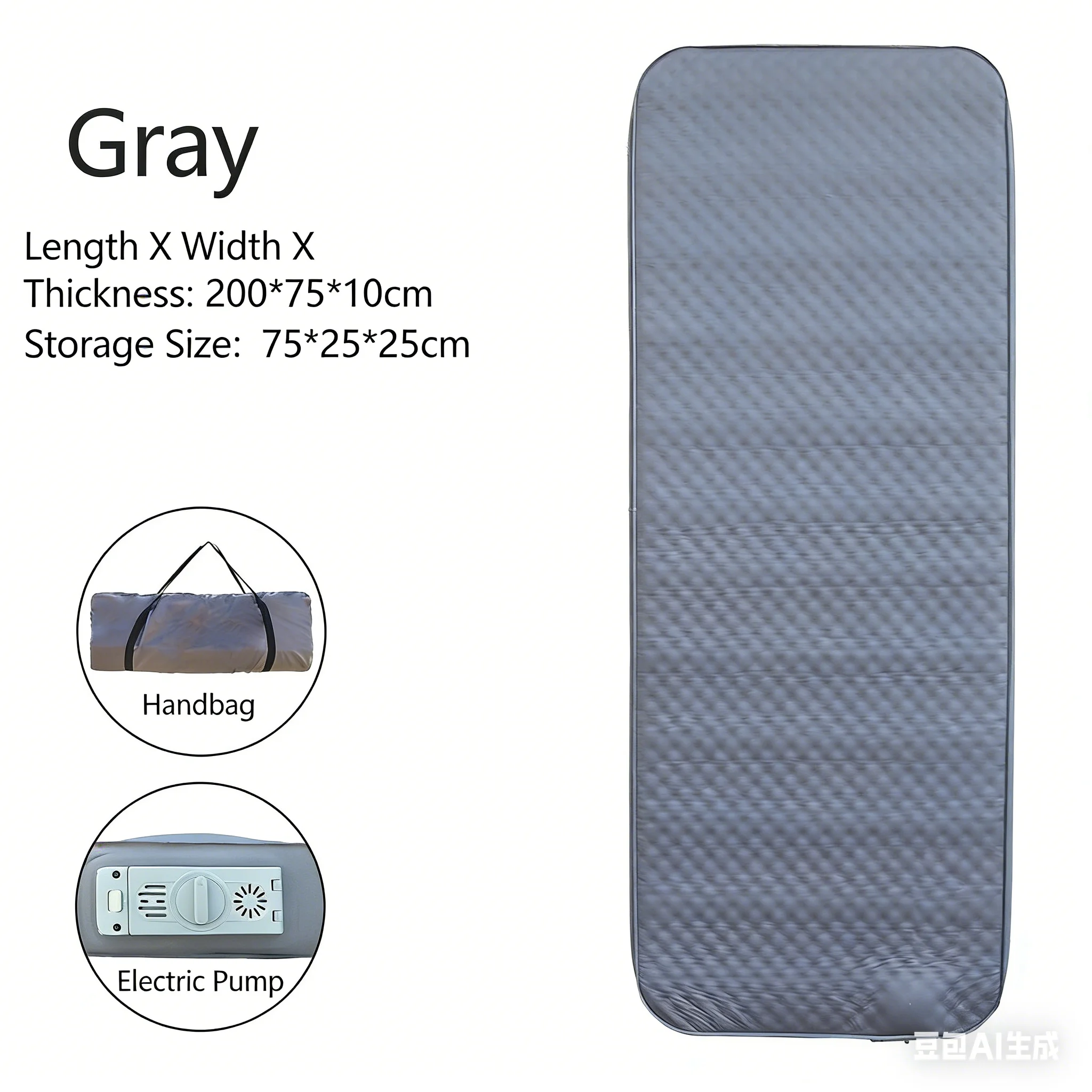 Inflatable Foldable Lightweight TPU Camping air Mattress with Air Pillow Portable Waterproof Sleeping Pad for Outdoor Park Use