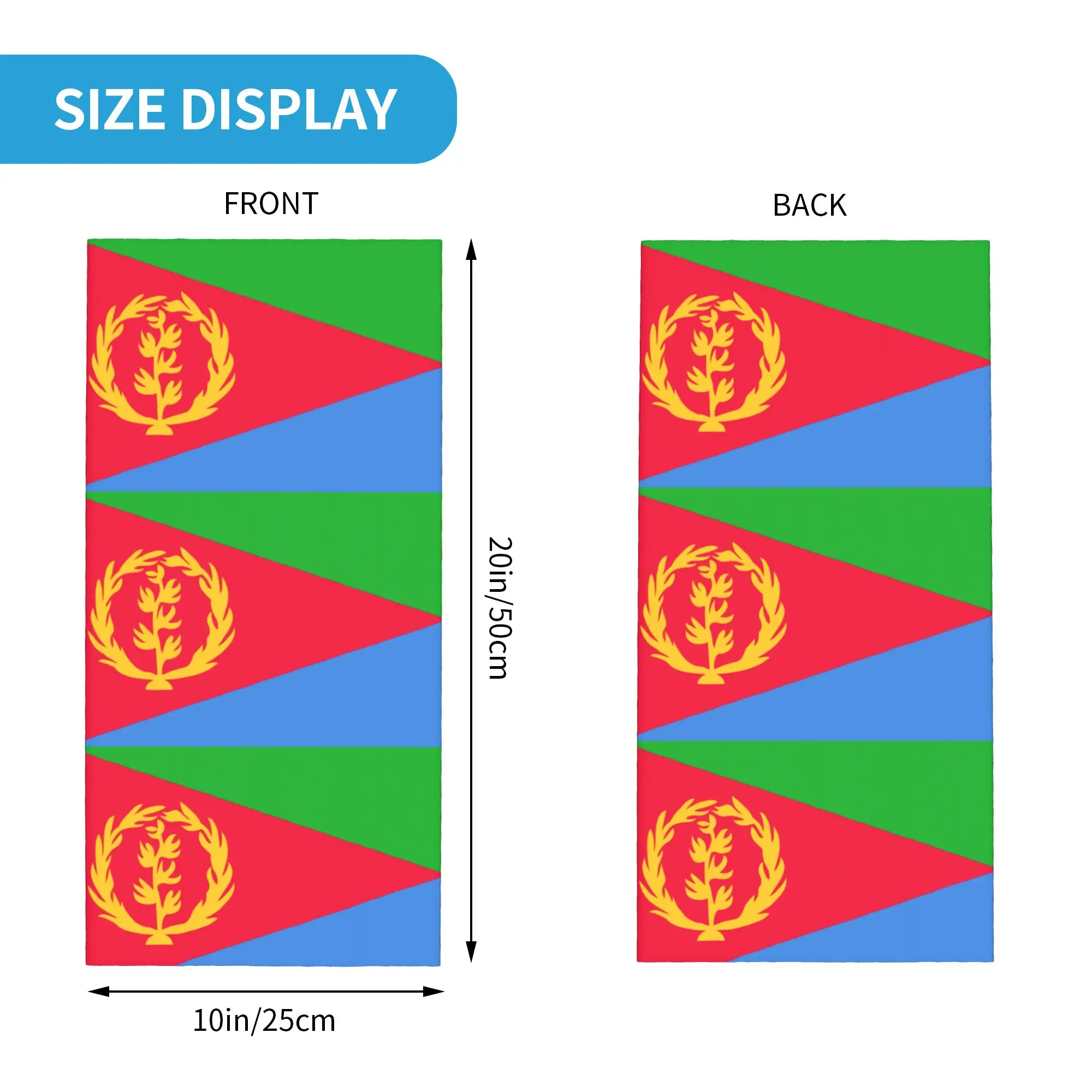 Custom Eritrea Flag Bandana Neck Gaiter for Ski Camping Women Men Wrap Scarf  Headband Warmer