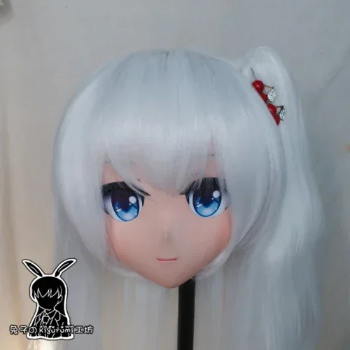 (Rabbit 54) Full Head Crossdress Girl BJD Doll Mask TouHou Project COS Cartoon Anime Silicone Shinki Cosplay Mask Kigurumi