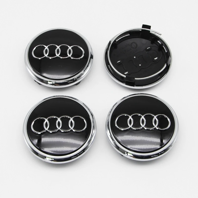 4pcs 60mm 61mm 68mm 69mm Car Styling Wheel Center Cap Hub Covers Badge For Audi TT B5 B6 B7 B8 8P 8V 8L C6 C7 4F A1 A3 A5 A6 Q3