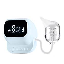 Baby Nasal Aspirator with 9 Suction Levels, Rechargeable Snot Sucker for Newborns, 2 Silicone Nozzles, Music & Night Light
