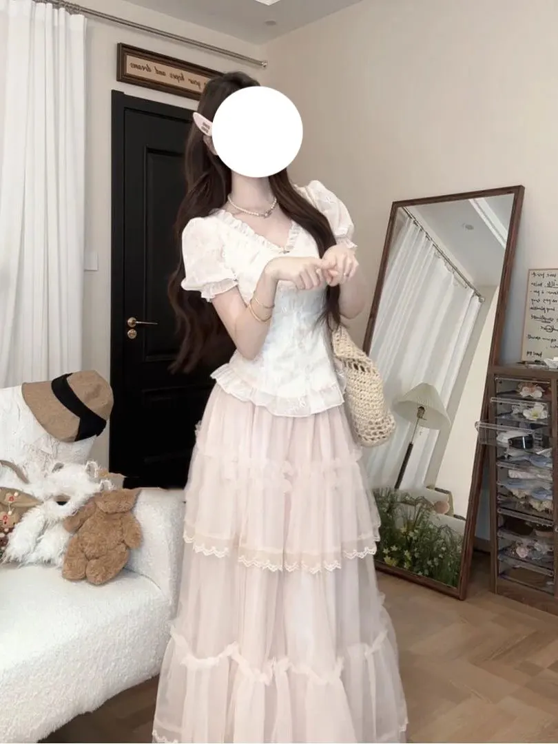 

Elegant Simple Style High Waist Slimming Design Half Skirt Top Gentle Sweet Style Fashionable High Quality Women's Outfit