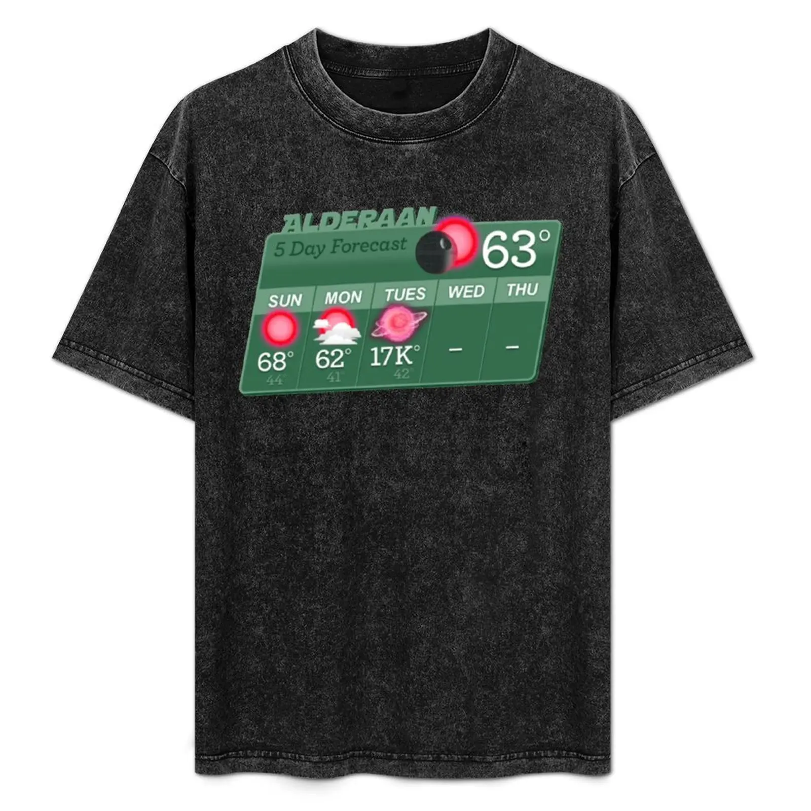 

Alderaan 5 day weather T-Shirt Basic Solid Tee for Daily Use