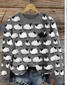 

Women's Christmas Sweater Autumn Winter Fashion Casual European American Style Warm Soft Santa Hoodie Deer Knit Top