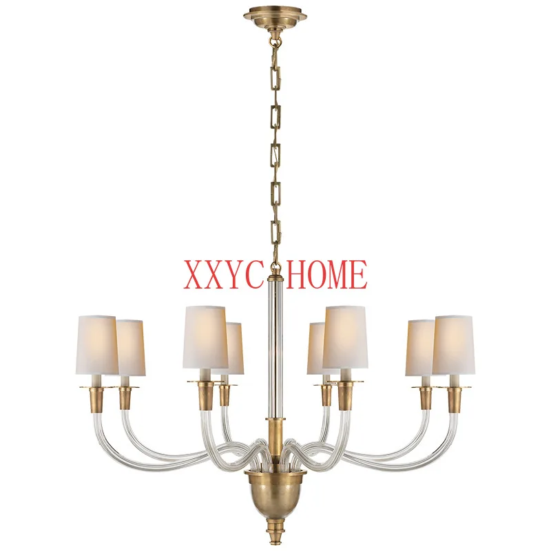 

Simple Retro Fashion Glass Chandelier Post-Modern Personality Living Room Bedroom Copper Glass Chandelier