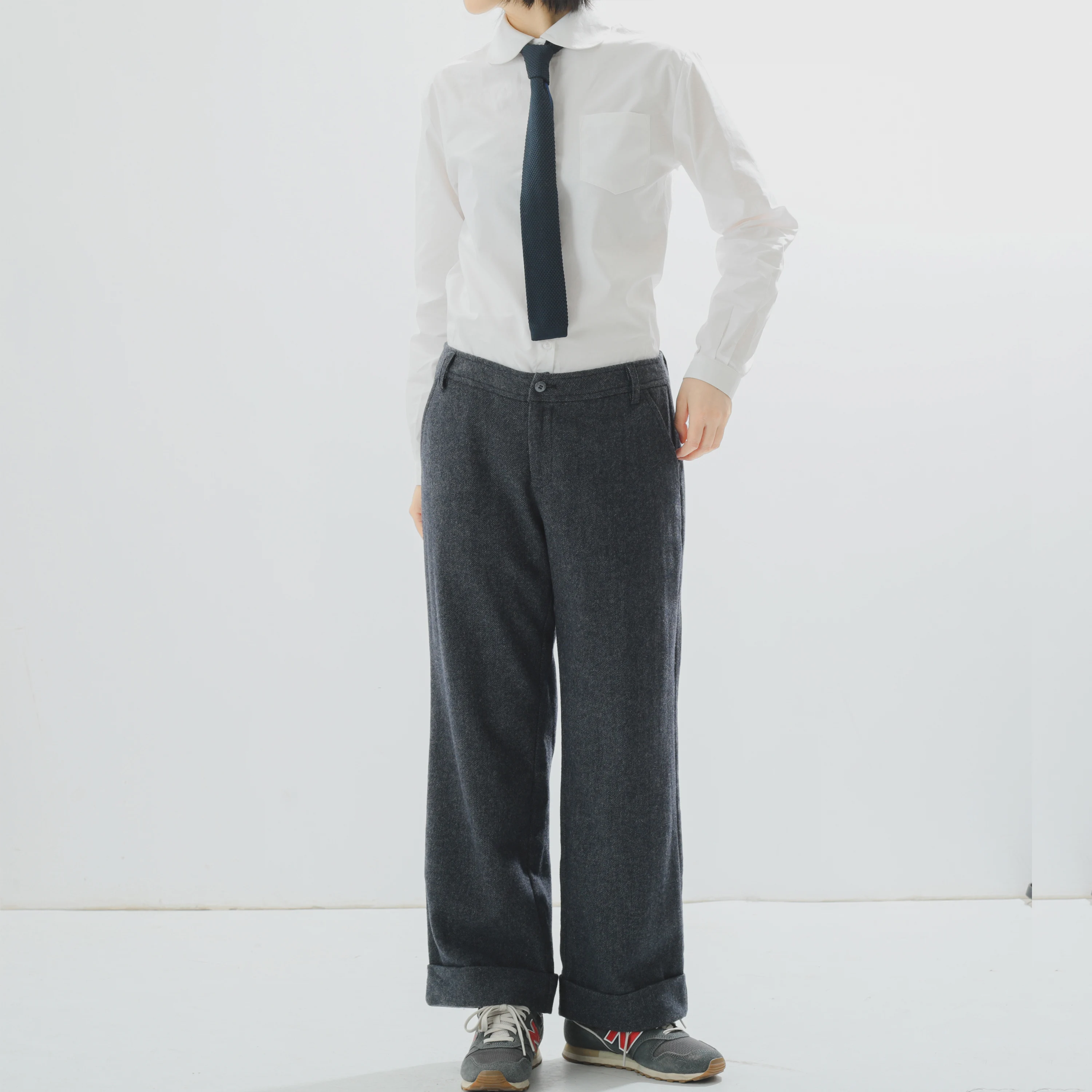 

Coudre Vintage Cotton Peter Pan Collar White irt for Girls Straight Cut Long Sve Winter Collection Ladies Faion