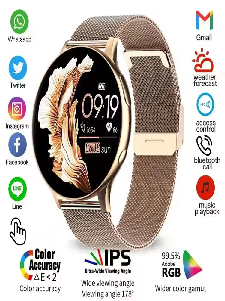 Smartwatch Dameshorloge 6 Gezondheidsbewaking Horloge Waterdicht Spraakassistent Bluetooth-oproep Smart Watch 2026 Nieuw sporthorloge - afbeelding 2