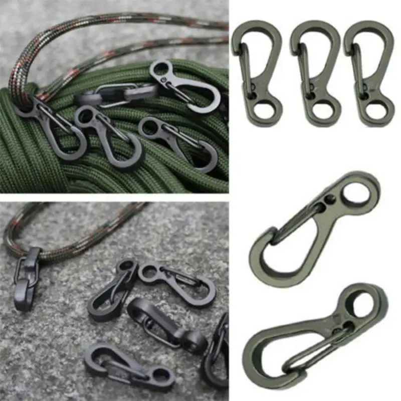 1~4PCS Stainless Steel Snap Hook Climbing Carbiner Hooks Professional Carabiners D Shape  Mini Spring Fastener Key Ring  EDC