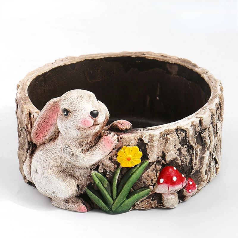 Meat flowerpot size caliber micro-landscape platter creative personality set combination basin cement