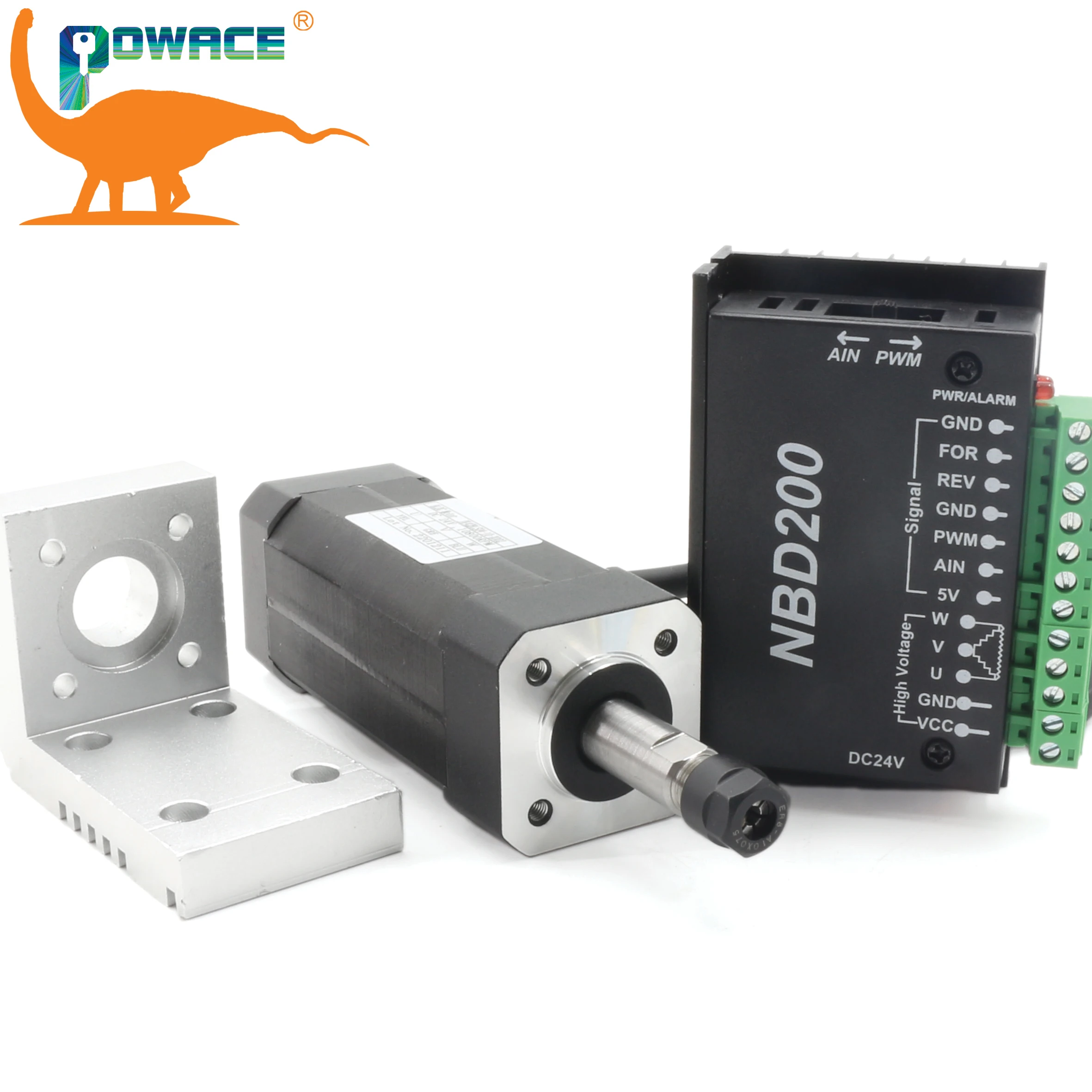 104W ER8 Square DC Brushless spindle motor CNC kit & DBD200 24V Driver For Router Milling