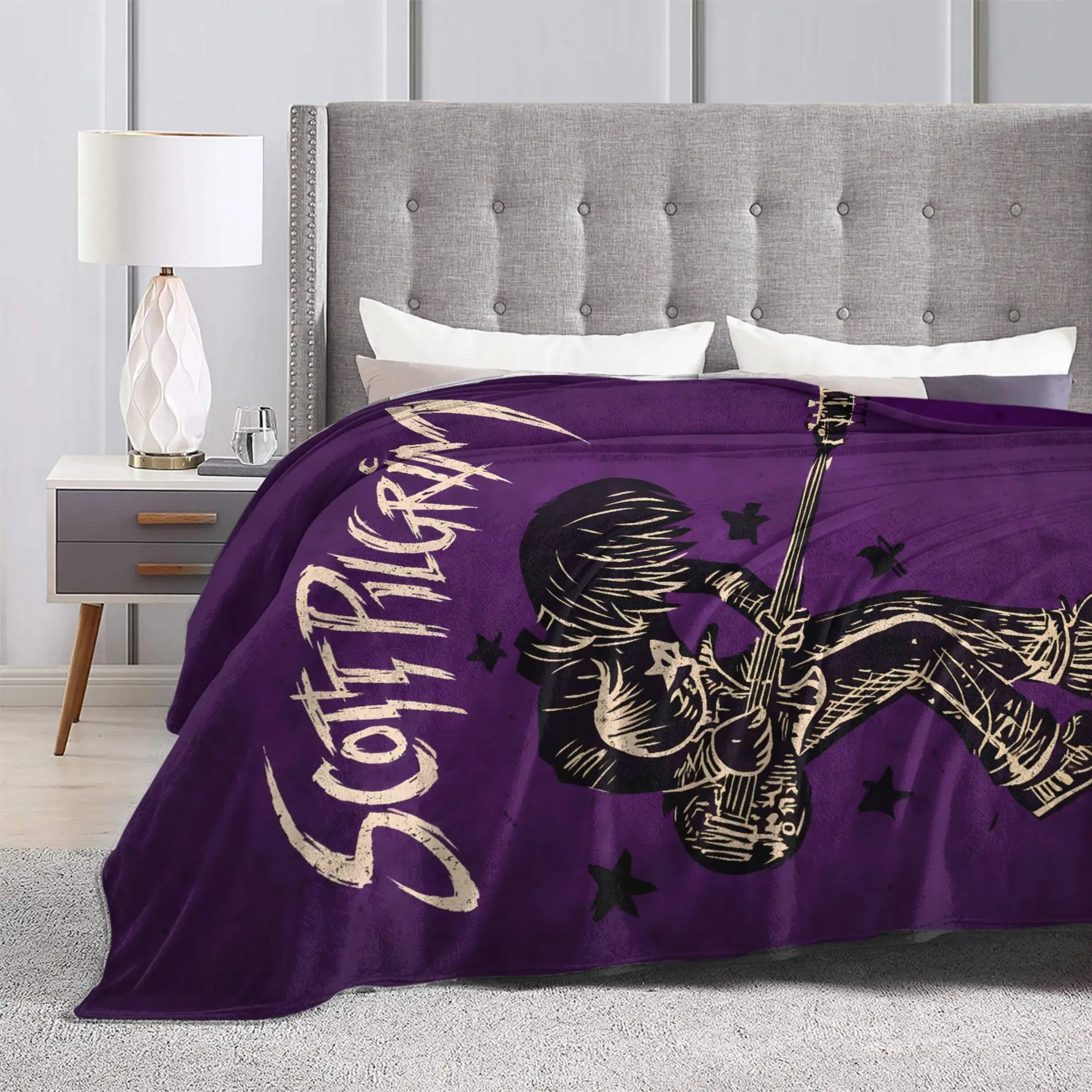 Scott Pilgrim Skull Art Soft Warm Blankets  Girls Boys Plush Throw Blanket Graphic Living Room Flannel Bedspread Sofa Bed Cover