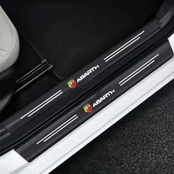 3D Carbon Fiber Protector Strip Auto Bumper Door Sill Anti-stepping Sticker For Fiat Abarth 595 Abarth 500 abarth 124 spider