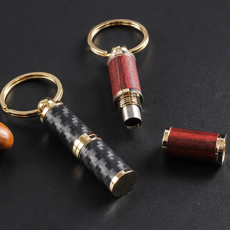 Cigar Punch Alloy Drill Opener Smoking Cigar Cutter Puncher Stainless Steel Pocket Smoke Accessories Blade Key Pendant