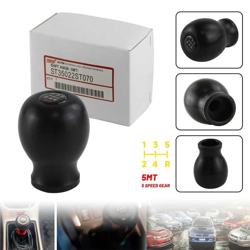 

Shift Knob Legacy GDA GDB GC8 For Subaru WRX Impreza STI 5MT gear knob 1996-2007 Racing JDM Style M12x1.25 Nylon Black