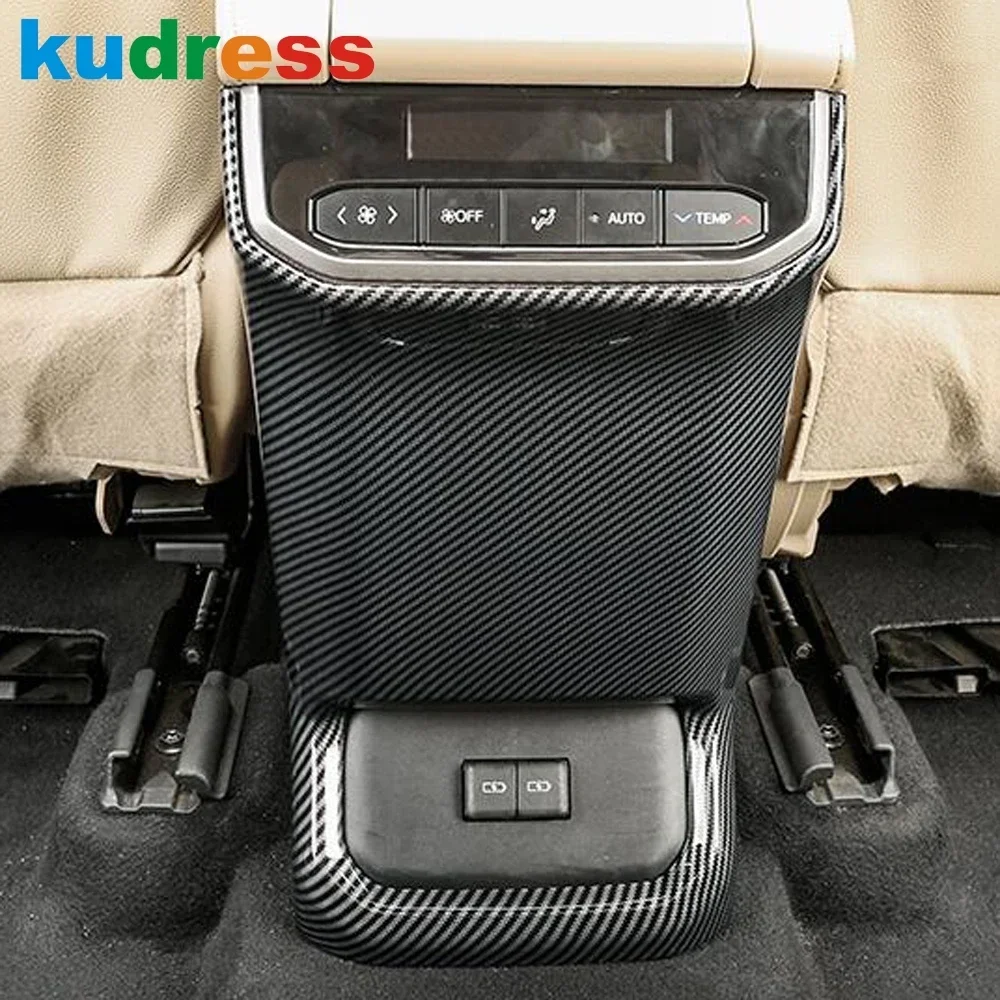 Car Armrest Rear Air Condition Vent Outlet Cover Trim For Toyota Highlander Hybrid 2021-2023 2024 Carbon Interior Accessories