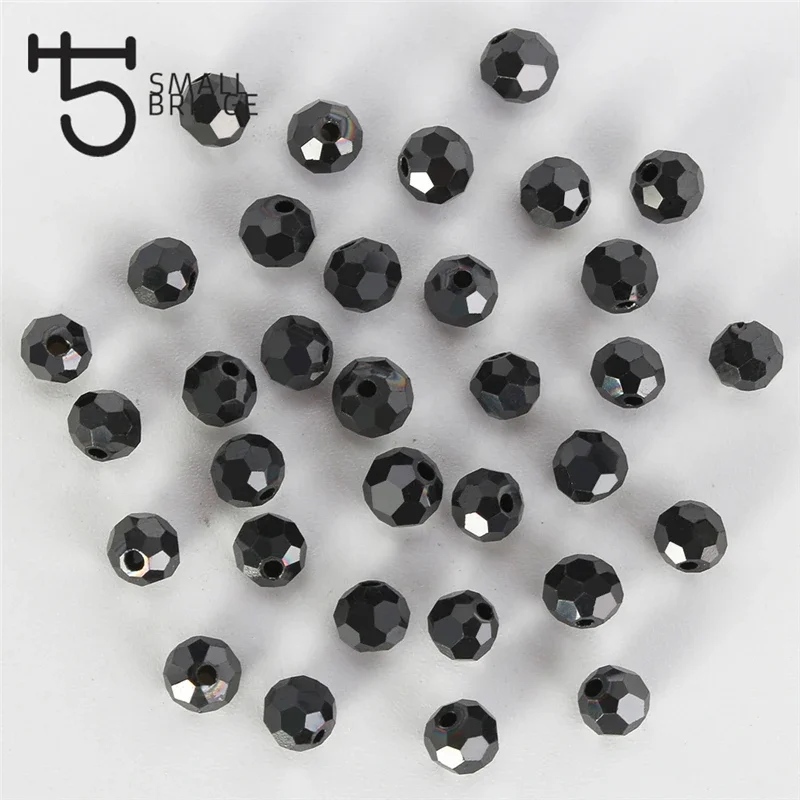 4 6 8mm Austria Faceted Round Ball Beads For Jewelry Making Accessories Perle Loose Glass Crystal Spacer Beads Wholesale Z110