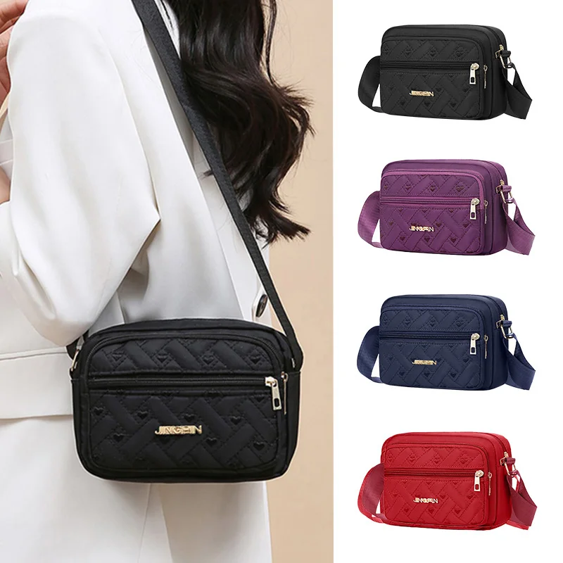 Neue Damenhandtasche mit Stickerei, großes Fassungsvermögen, bequeme Unterarmtasche, Reißverschluss, tragbare Schultertasche für Damen – Detail 1