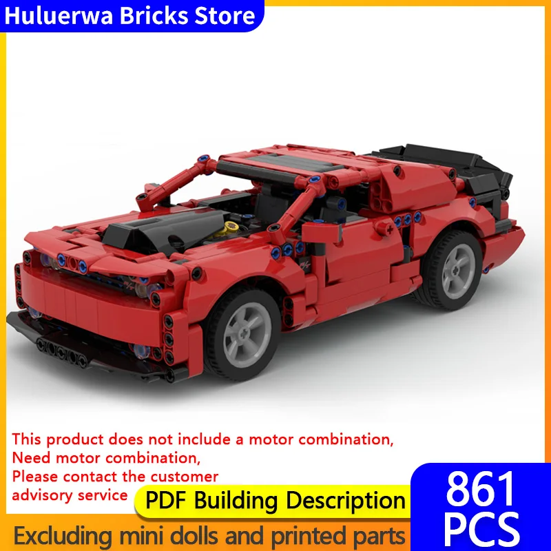 

Модель городской автомобиль MOC, строительные кирпичи Challenger 392, американский мускулистый автомобиль, модульная технология, детский праздничный подарок, сборный игрушечный костюм